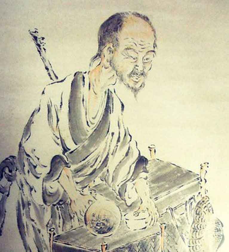 Портрет Байсао (Ко Югаи) (1675-1736). Фрагмент свитка. Конец XIX — начало XX века. Бумага; тушь. Частная коллекция